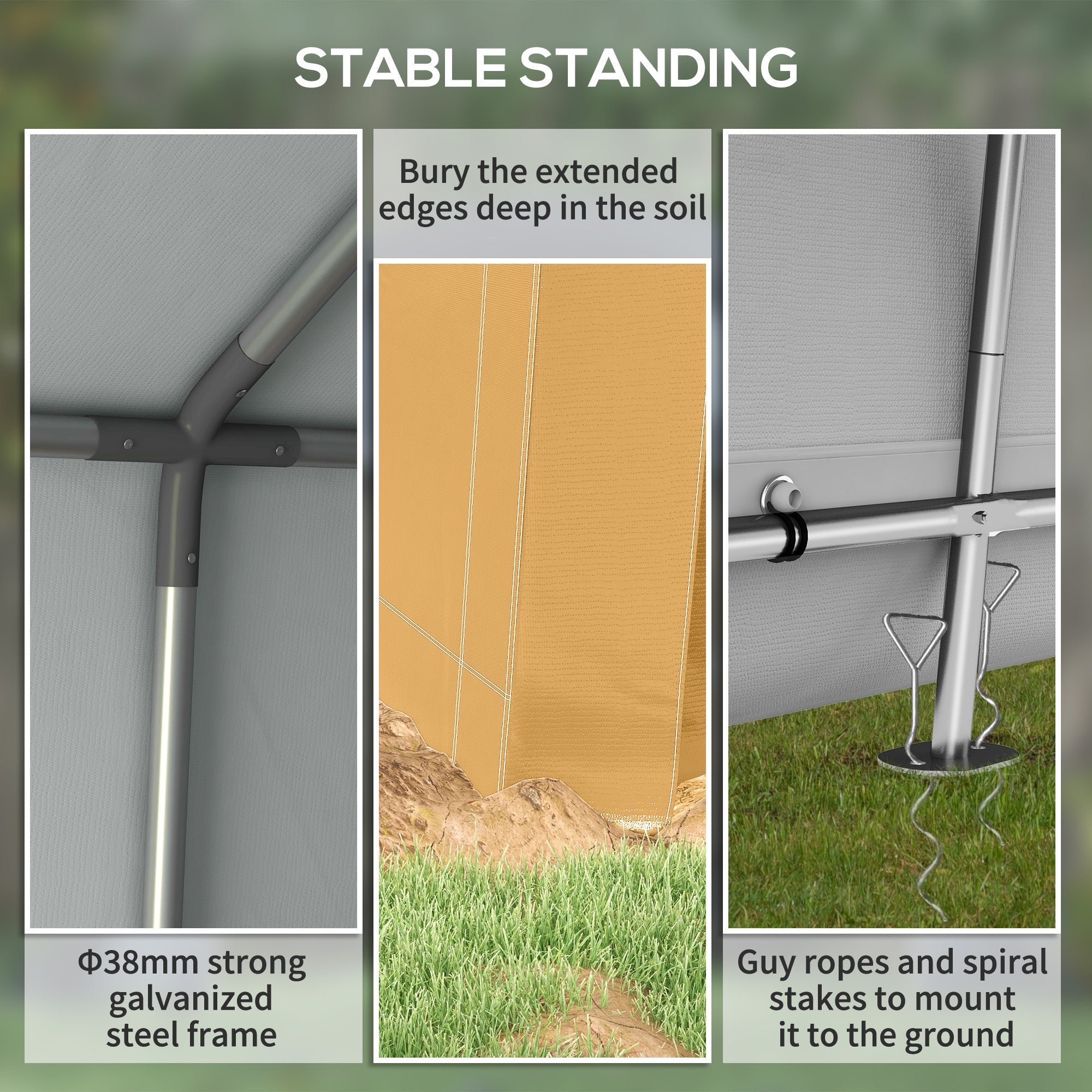 10' x 10' Outdoor Storage Shed Portable Garage - Beige-Patio & Garden > Lawn & Garden > Sheds > Portable Shed-DECOROLALA
