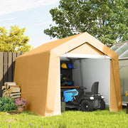 10' x 10' Outdoor Storage Shed Portable Garage - Beige-Patio & Garden > Lawn & Garden > Sheds > Portable Shed-DECOROLALA