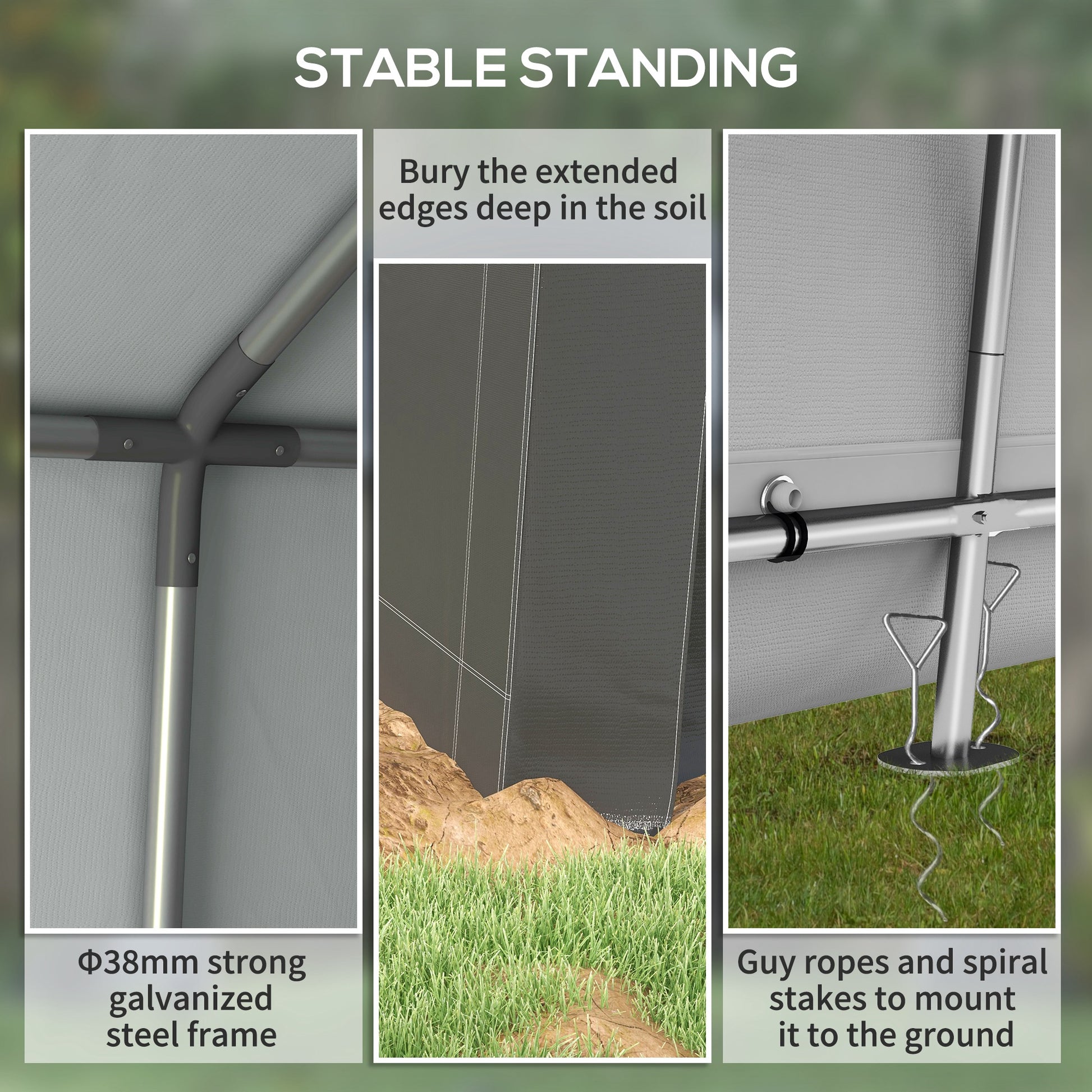 10' x 10' Outdoor Storage Shed Tent - Dark Grey-Patio & Garden > Lawn & Garden > Sheds > Portable Shed-DECOROLALA