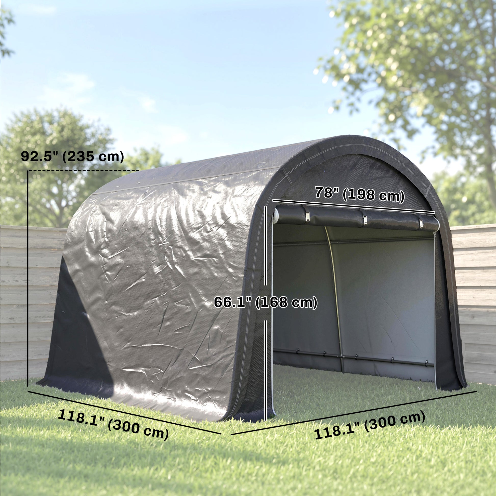 10' x 10' Outdoor Storage Tent - Gray Waterproof Portable Shed-Patio & Garden > Lawn & Garden > Sheds > Portable Shed-DECOROLALA