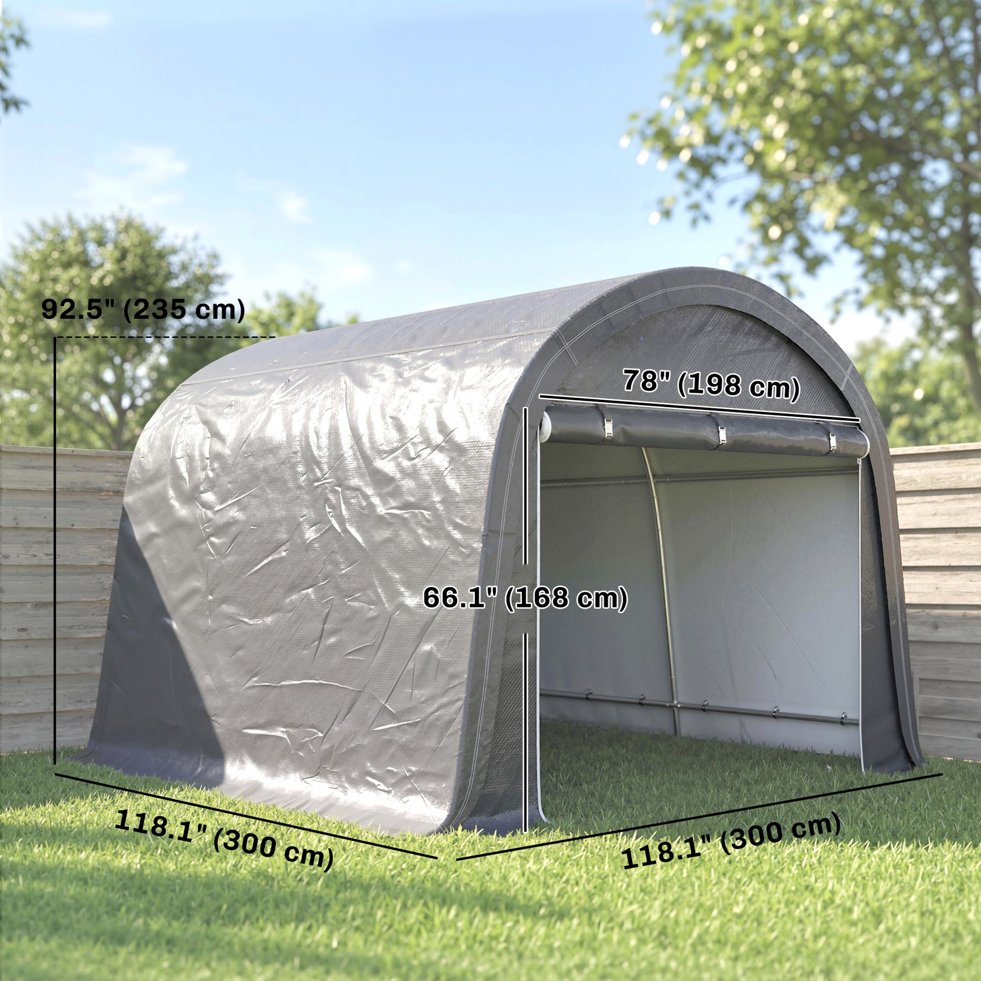 10' x 10' Outdoor Storage Tent - Waterproof Portable Shed Grey-Patio & Garden > Lawn & Garden > Sheds > Portable Shed-DECOROLALA