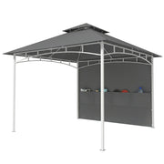10' x 10' Patio Gazebo - Double Roof Dark Grey-DECOROLALA