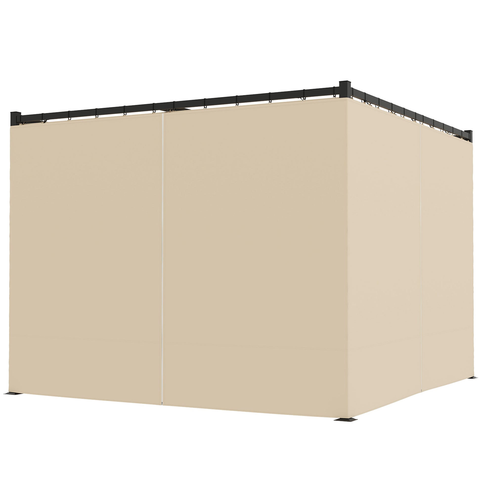 10' x 10' Retractable Pergola with Sidewalls - Beige-DECOROLALA