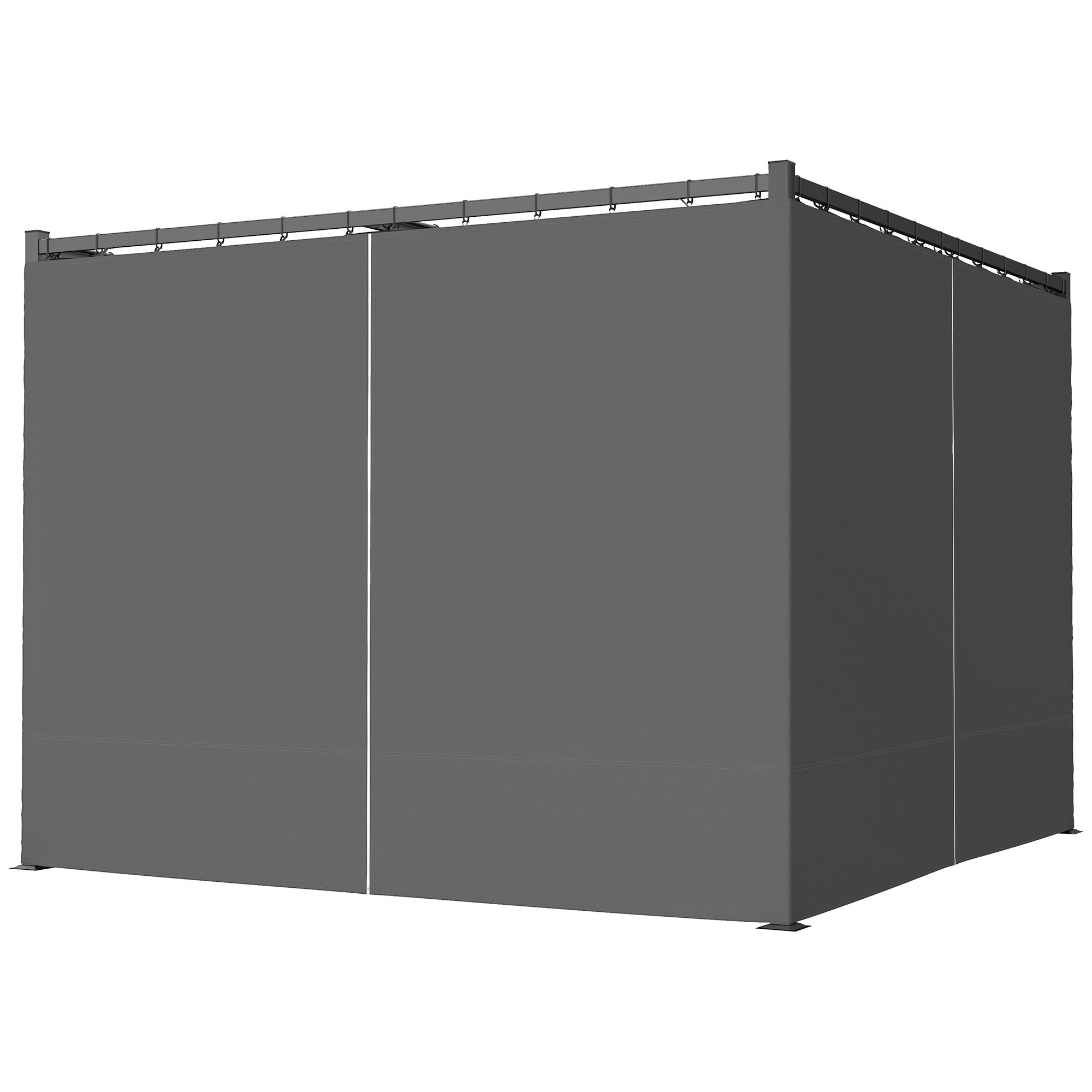 10' x 10' Retractable Pergola with Sidewalls - Dark Grey-DECOROLALA
