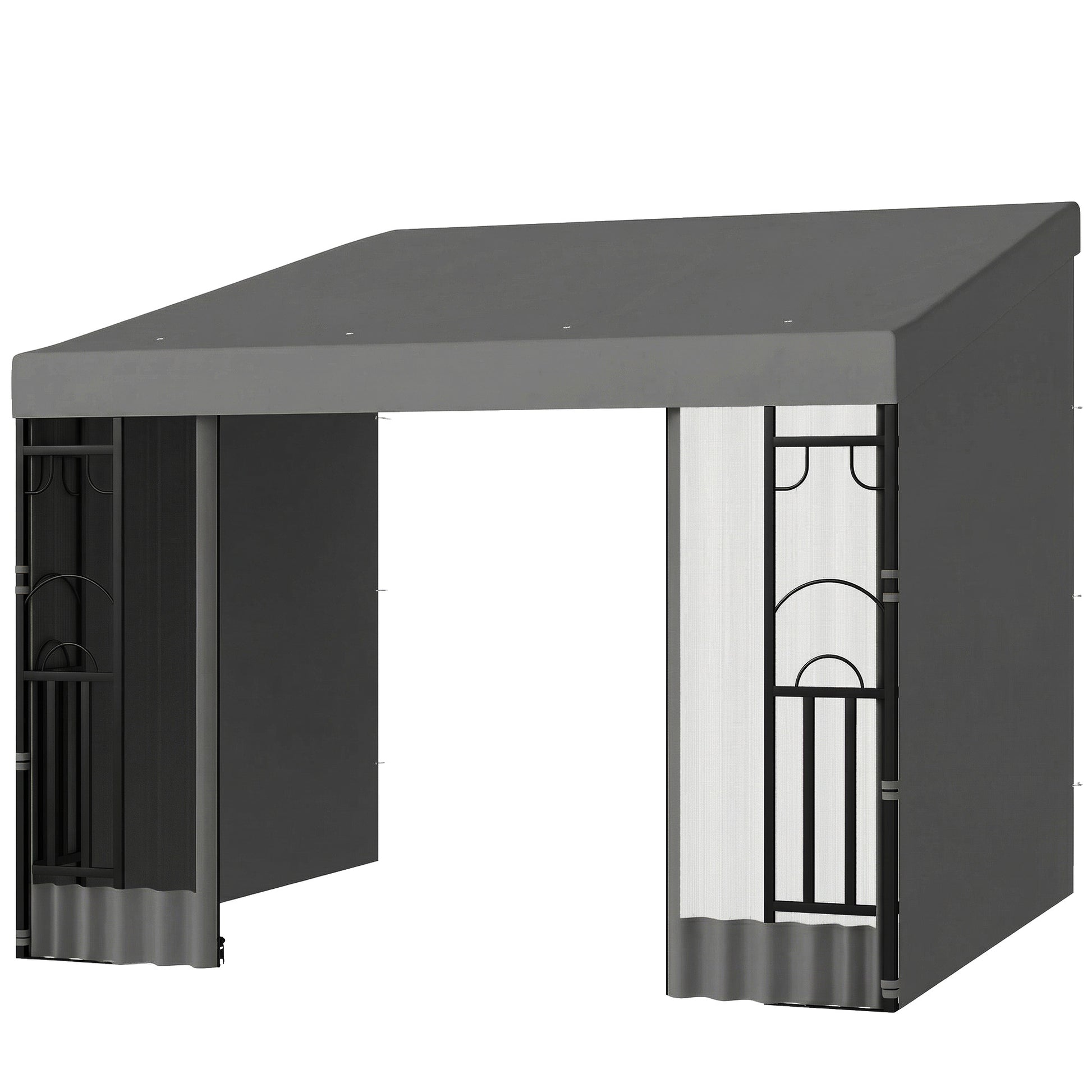 10' x 10' Wall Pergola - Dark Grey Gazebo-DECOROLALA