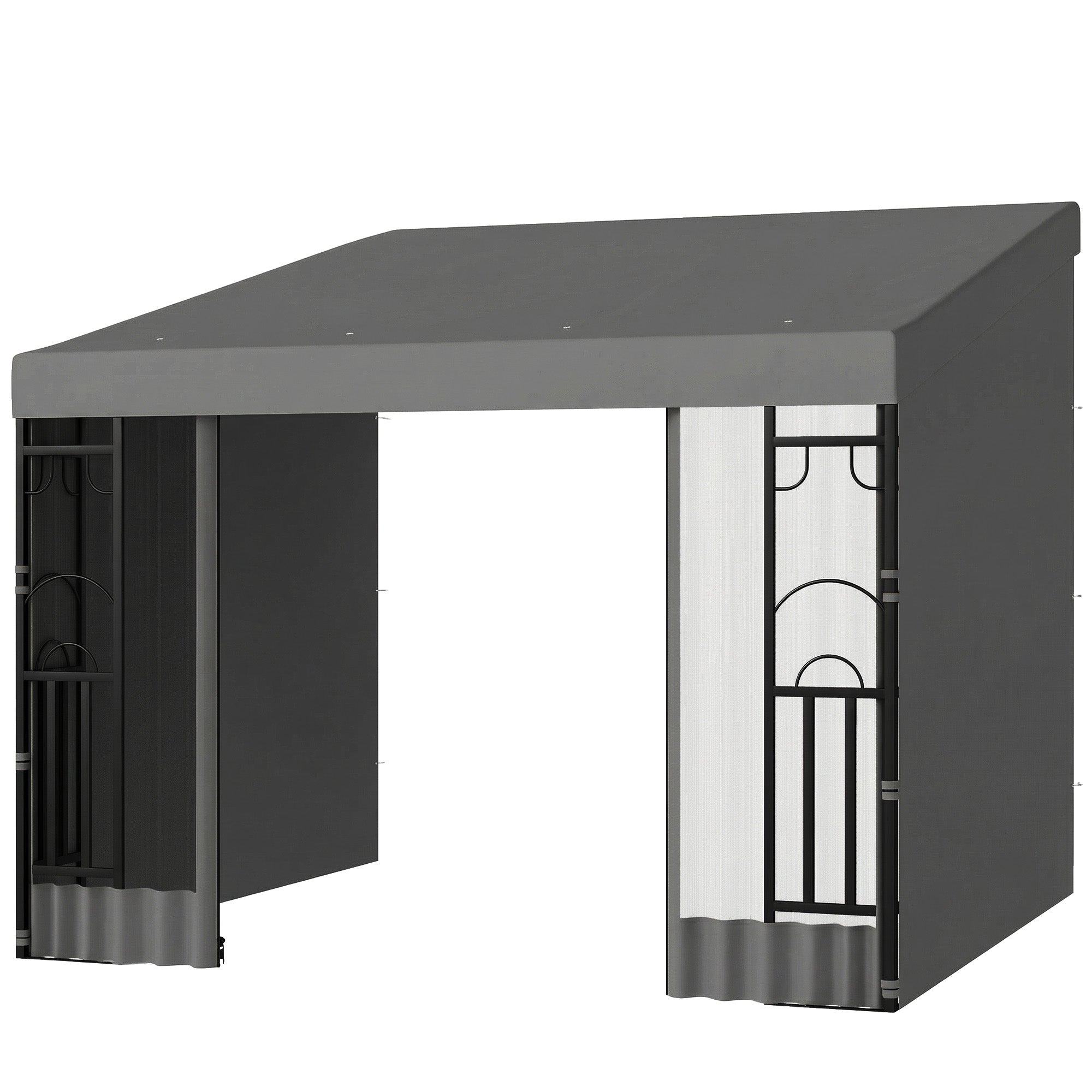 10' x 10' Wall Pergola - Dark Grey Gazebo-DECOROLALA