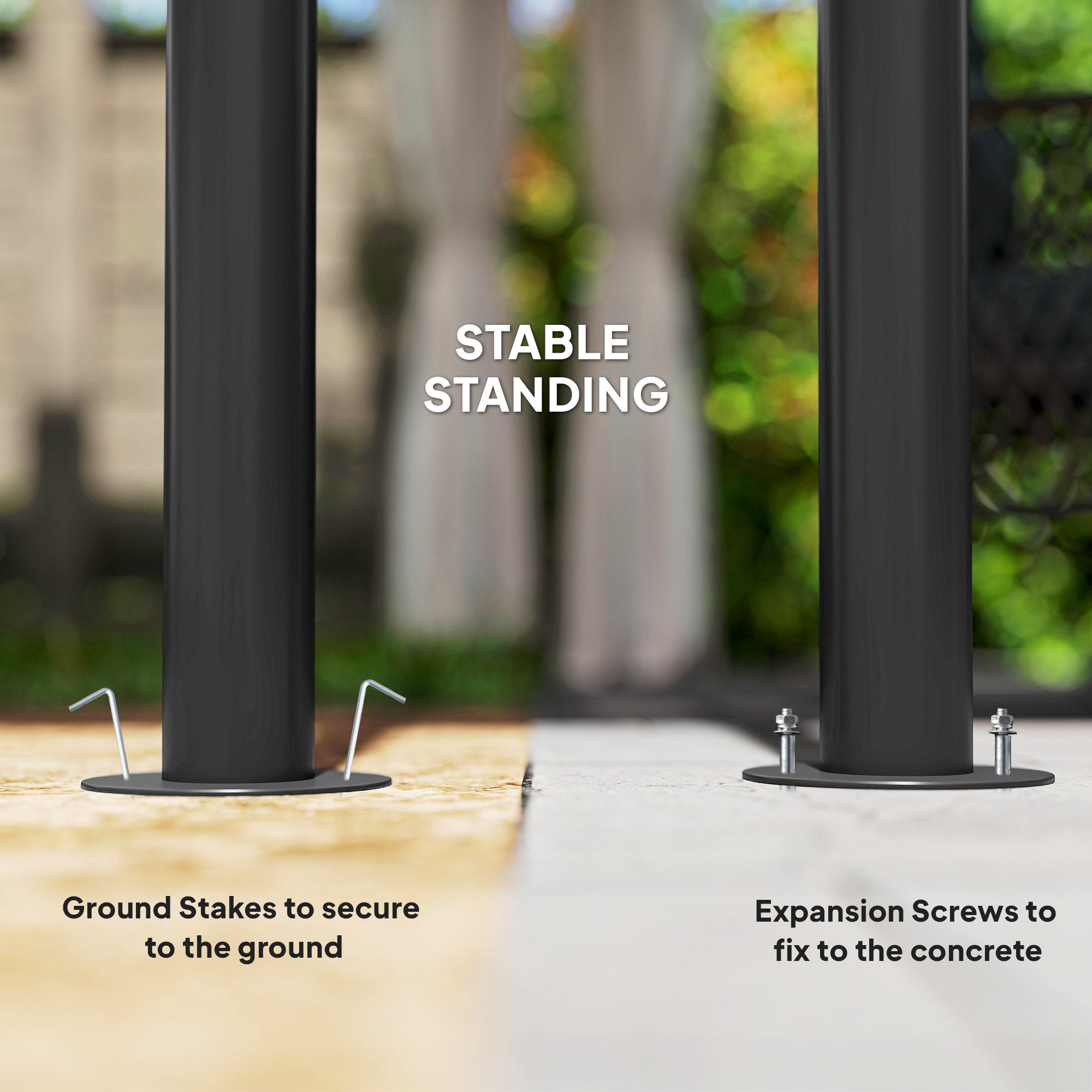 10' x 12' Outdoor Gazebo - Polycarbonate Hardtop Black-DECOROLALA