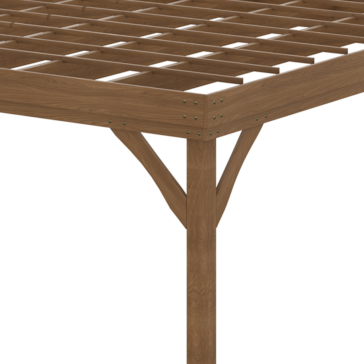 10' x 12' Wood Pergola - Brown Fir Wood Garden Gazebo-Pergolas-DECOROLALA