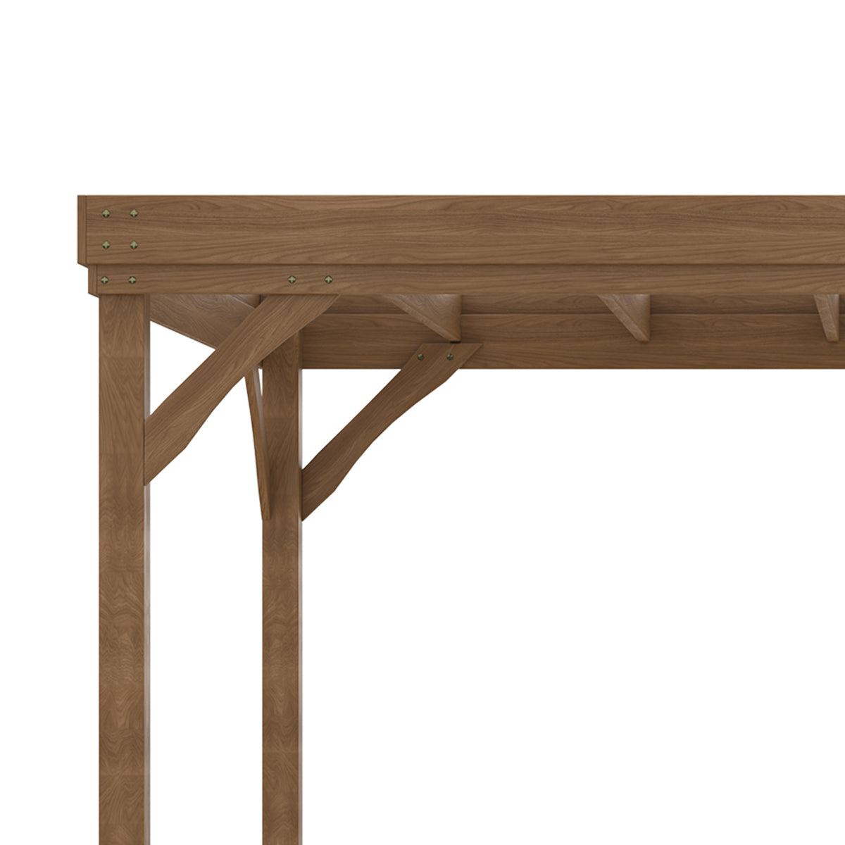 10' x 12' Wood Pergola - Brown Fir Wood Garden Gazebo-Pergolas-DECOROLALA