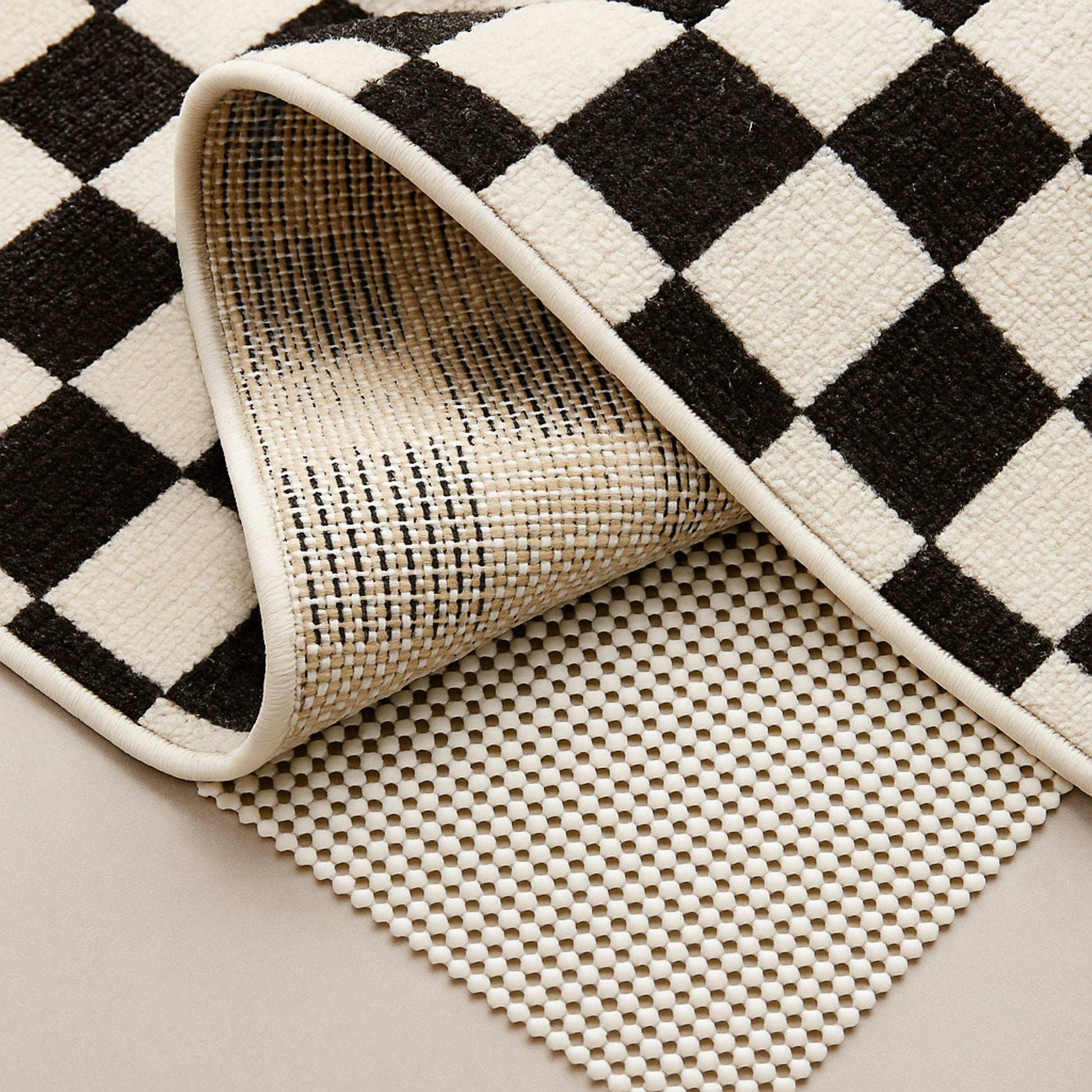 10' x 13' Ivory Striped Weave Non Slip Rug Pad-Rug Pads-DECOROLALA