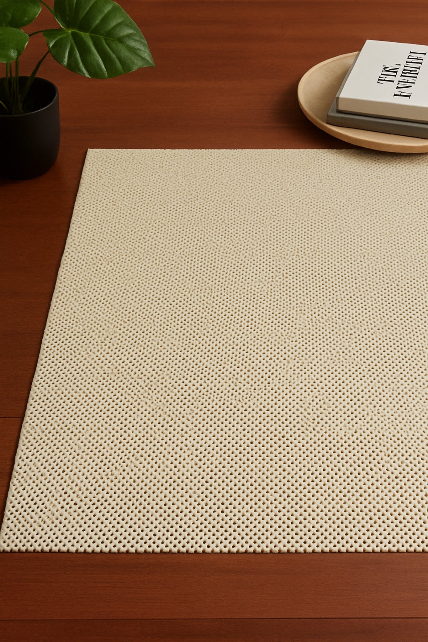 10' x 13' Ivory Striped Weave Non Slip Rug Pad-Rug Pads-DECOROLALA