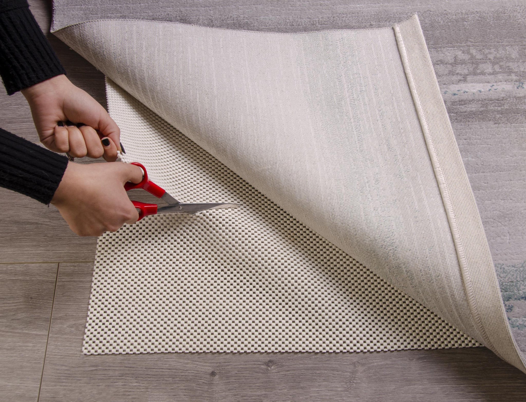 10' x 13' Ivory Striped Weave Non Slip Rug Pad-Rug Pads-DECOROLALA