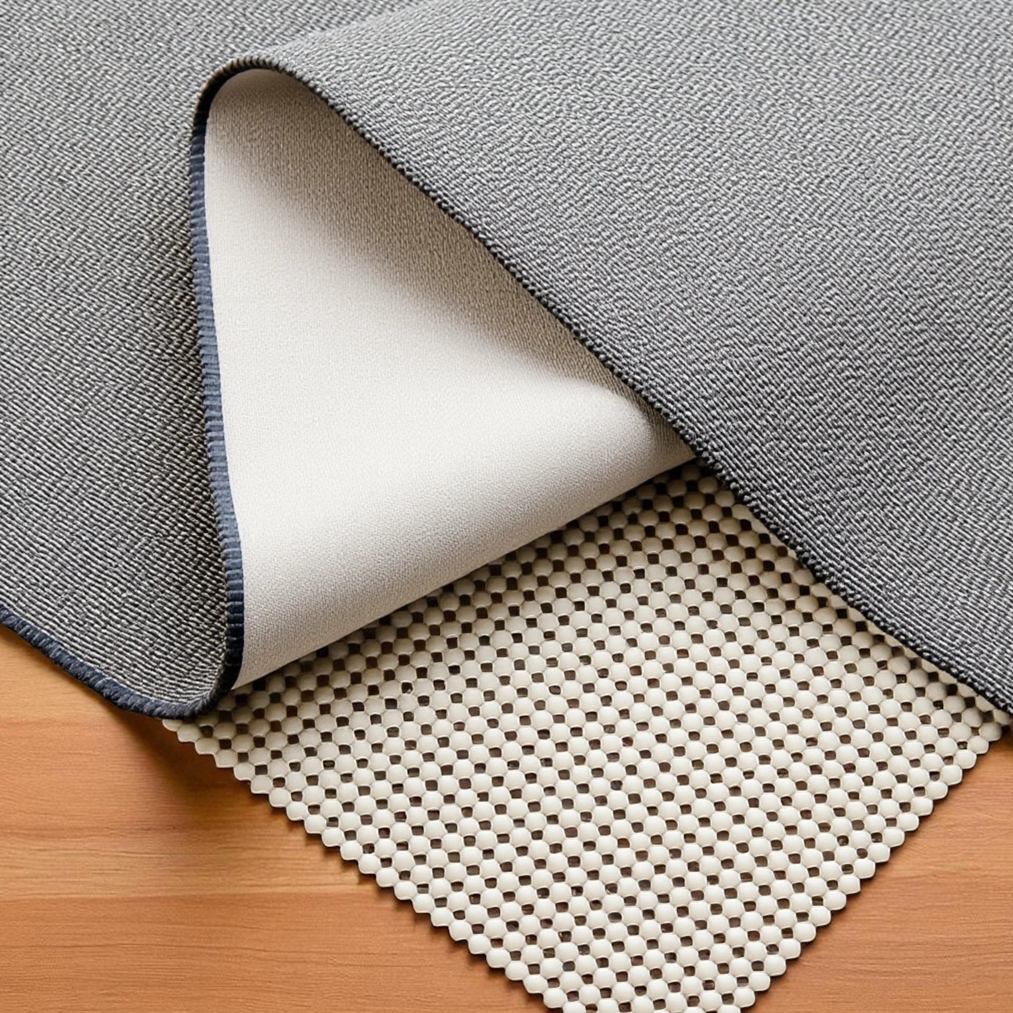 10' x 13' Ivory Striped Weave Non Slip Rug Pad-Rug Pads-DECOROLALA