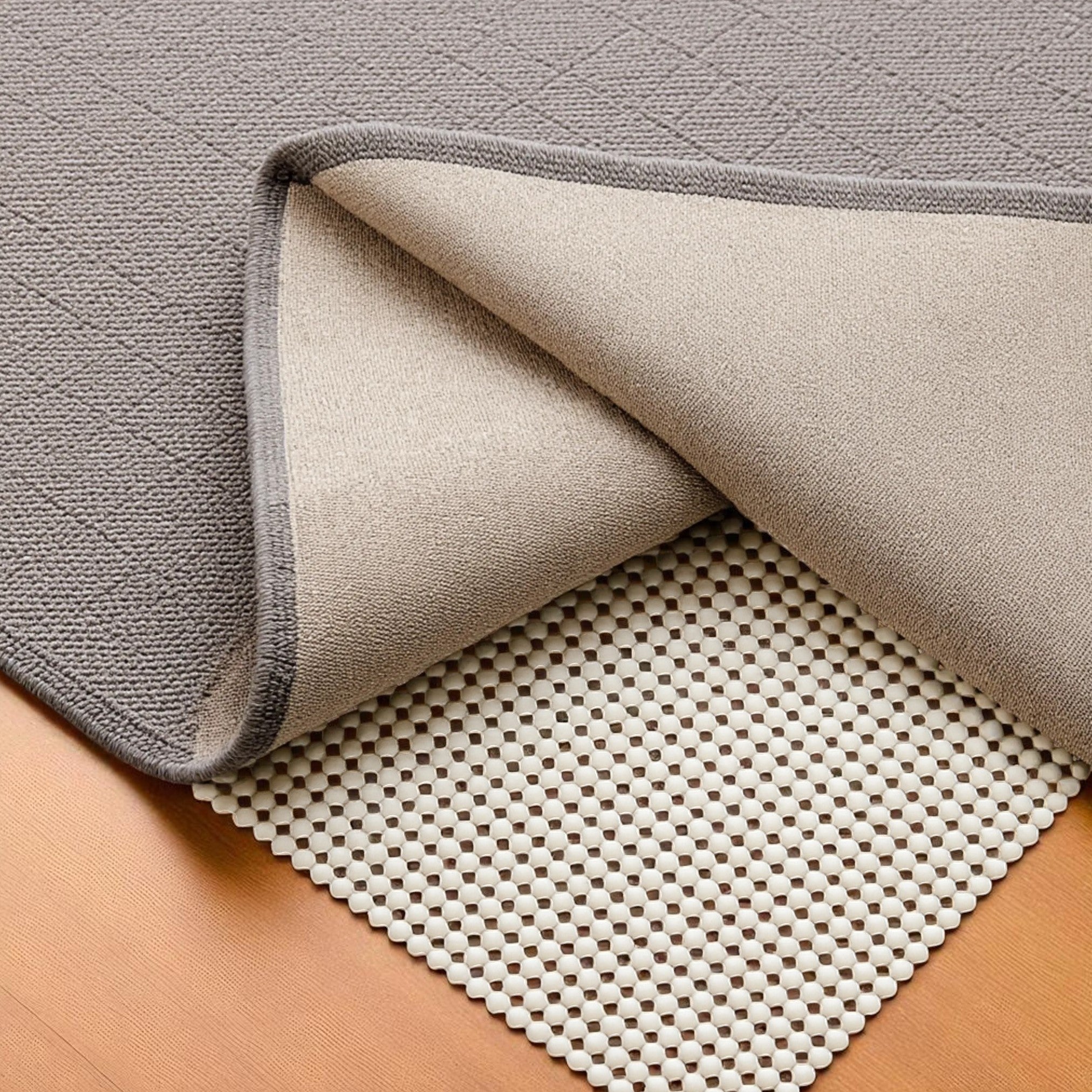 10' x 13' Ivory Striped Weave Non Slip Rug Pad-Rug Pads-DECOROLALA