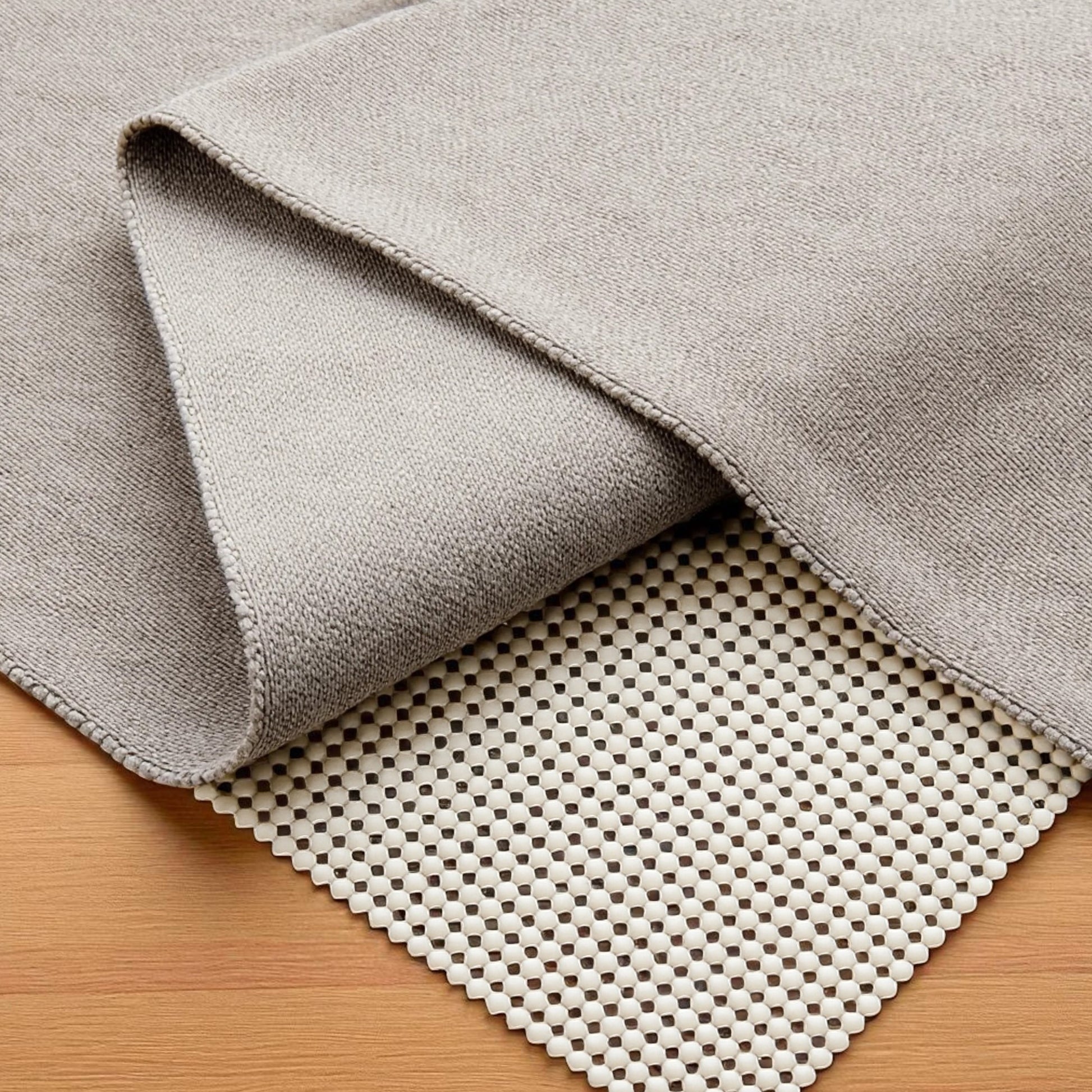 10' x 13' Ivory Striped Weave Non Slip Rug Pad-Rug Pads-DECOROLALA