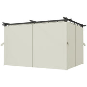10' x 13' Pergola with Retractable Canopy - Cream White-DECOROLALA