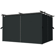 10' x 13' Pergola with Retractable Canopy - Dark Grey-DECOROLALA