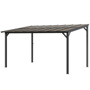 10' x 14' Hardtop Wall-Mounted Pergola - Dark Grey-DECOROLALA