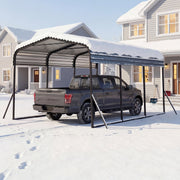 10 x 14.5 FT Heavy-Duty Carport Outdoor Galvanized Steel Garage Car Shelter with Leak-proof Roof-Black-Carports-DECOROLALA