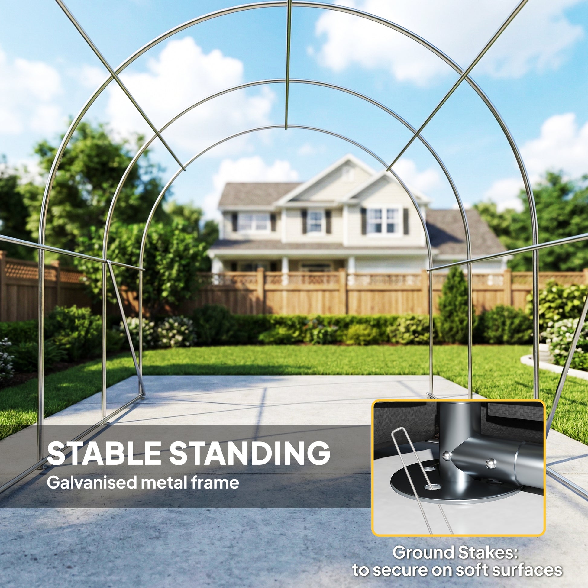10' x 15' Heavy Duty Carport - Dark Grey Garage Shelter-Patio & Garden > Wedding & Events Tents > Car Shelters-DECOROLALA