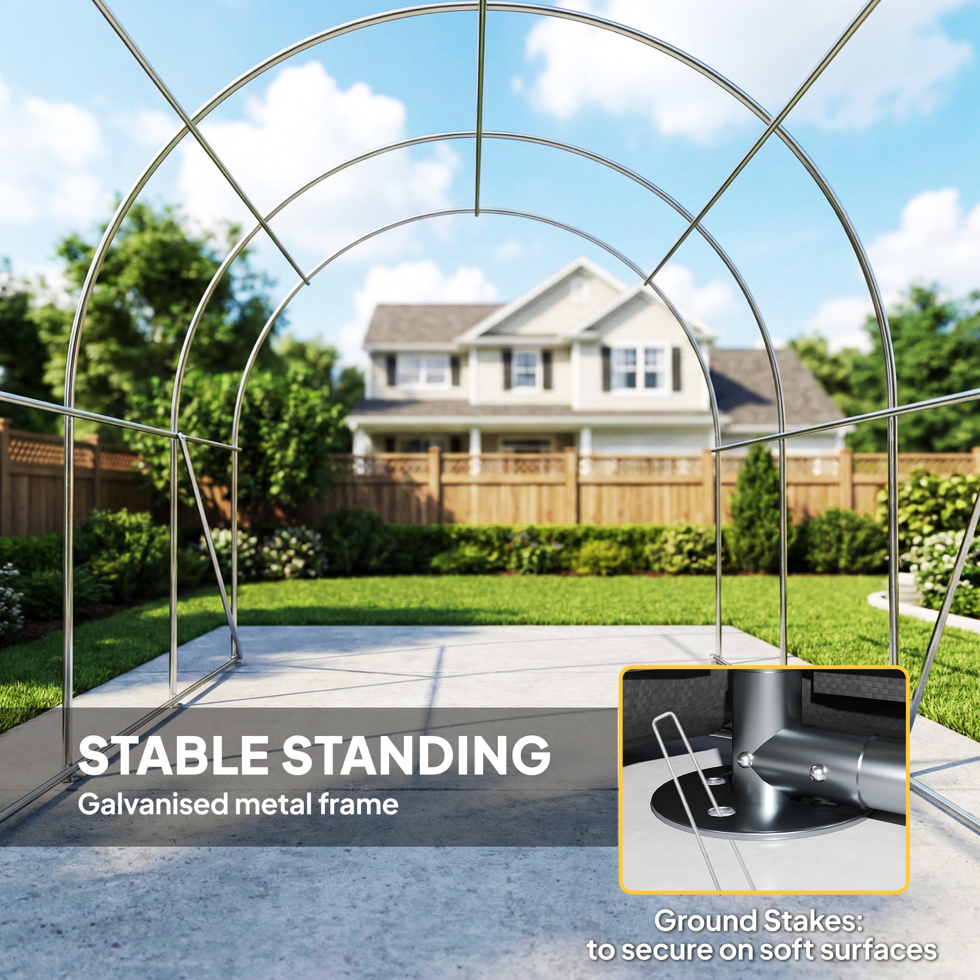 10' x 15' Heavy Duty Carport - Dark Grey Garage Shelter-Patio & Garden > Wedding & Events Tents > Car Shelters-DECOROLALA