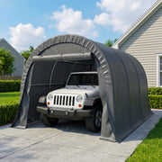 10' x 15' Heavy Duty Carport - Dark Grey Garage Shelter-Patio & Garden > Wedding & Events Tents > Car Shelters-DECOROLALA