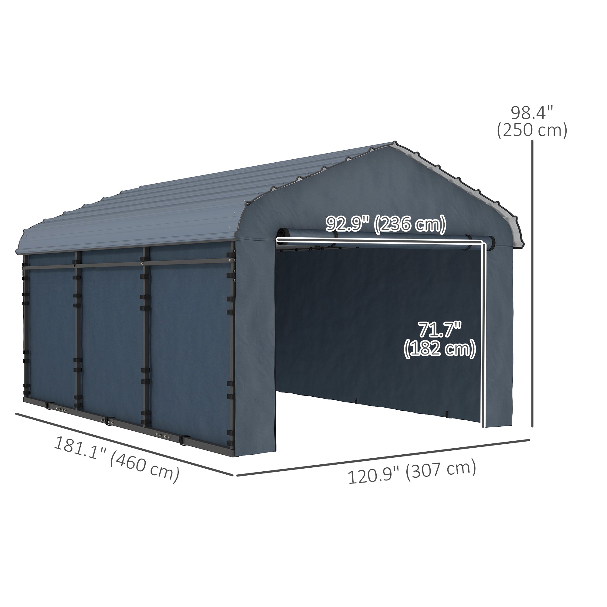 10' x 15' Metal Carport Heavy Duty Garage - Dark Grey-Patio & Garden > Wedding & Events Tents > Car Shelters-DECOROLALA