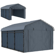 10' x 15' Metal Carport Heavy Duty Garage - Dark Grey-Patio & Garden > Wedding & Events Tents > Car Shelters-DECOROLALA