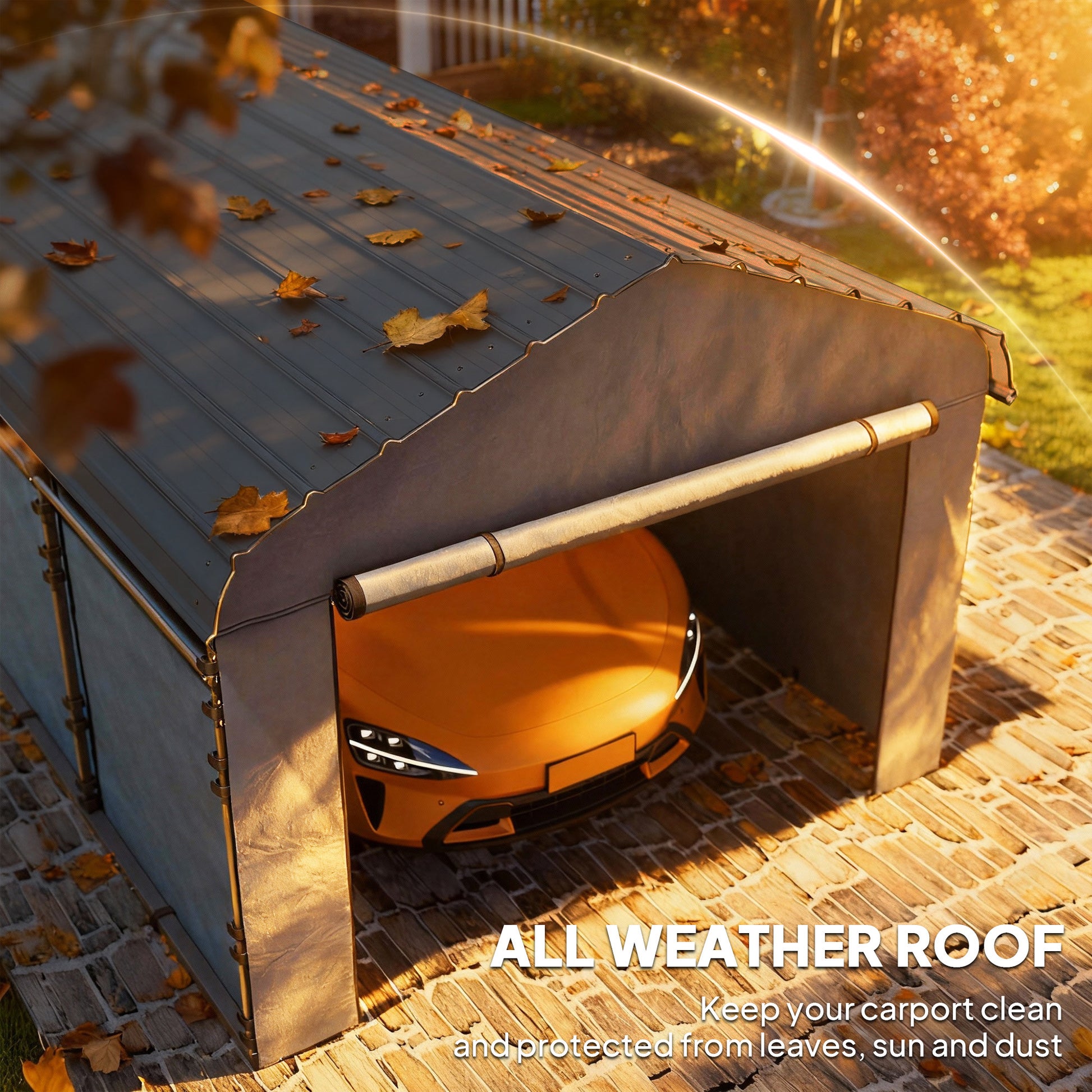 10' x 15' Metal Carport - Heavy Duty Garage Light Grey-Patio & Garden > Wedding & Events Tents > Car Shelters-DECOROLALA