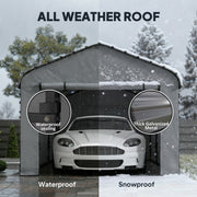 10' x 15' Metal Carport - Heavy Duty Garage Light Grey-Patio & Garden > Wedding & Events Tents > Car Shelters-DECOROLALA