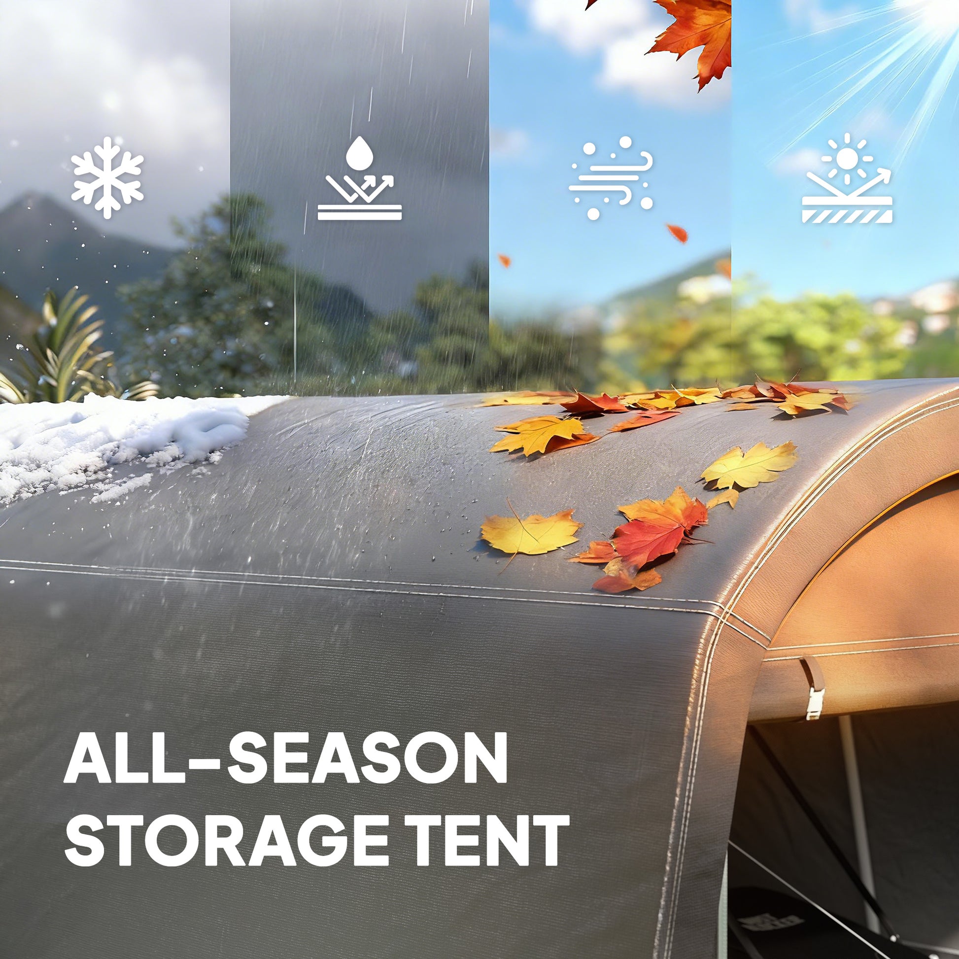 10' x 15' Portable Outdoor Storage Shed Tent - Dark Grey-Patio & Garden > Lawn & Garden > Sheds > Portable Shed-DECOROLALA