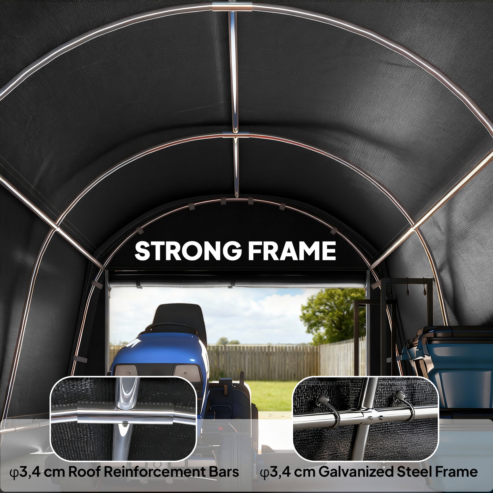 10' x 15' Portable Outdoor Storage Shed Tent - Dark Grey-Patio & Garden > Lawn & Garden > Sheds > Portable Shed-DECOROLALA