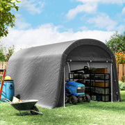 10' x 15' Portable Outdoor Storage Shed Tent - Dark Grey-Patio & Garden > Lawn & Garden > Sheds > Portable Shed-DECOROLALA