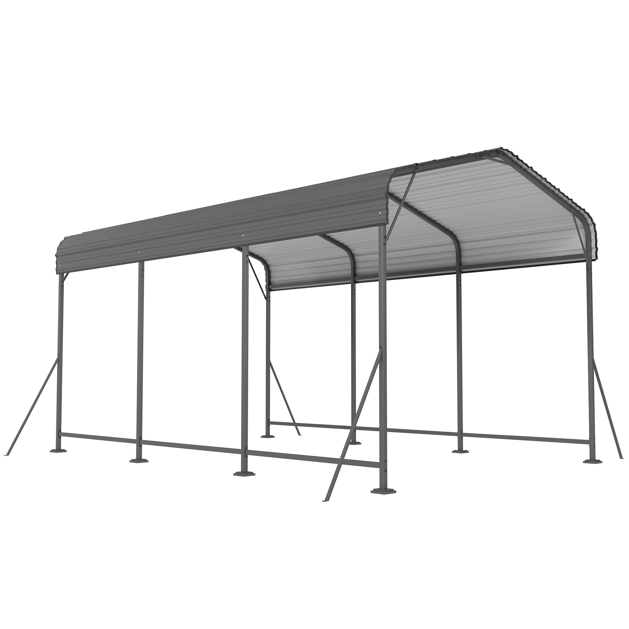 10 x 15FT Heavy-Duty Metal Carport - Dark Grey-Patio & Garden > Wedding & Events Tents > Car Shelters-DECOROLALA