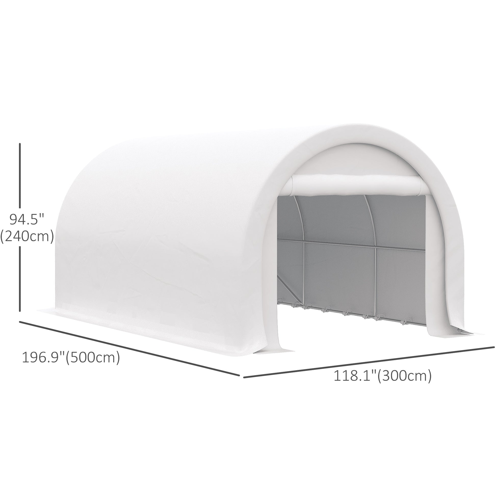 10' x 16' Heavy Duty Portable Carport Tent - White-DECOROLALA