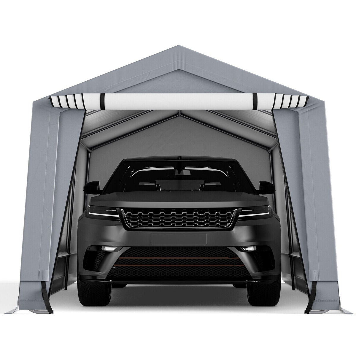 10 x 16/10 x 20 Feet Outdoor Heavy-Duty Carport with 2 Doors-10 x 16 ft-Carports-DECOROLALA