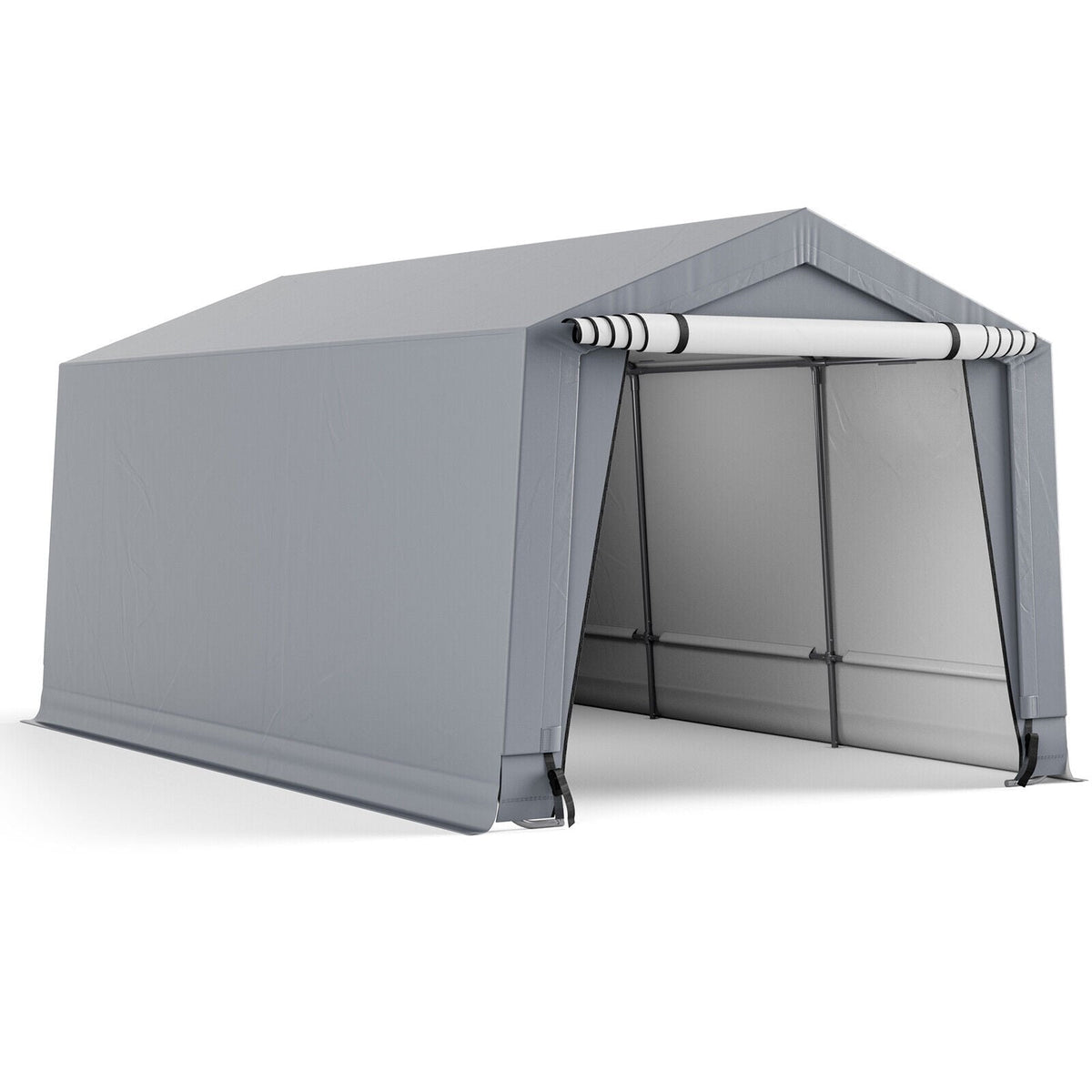 10 x 16/10 x 20 Feet Outdoor Heavy-Duty Carport with 2 Doors-10 x 16 ft-Carports-DECOROLALA