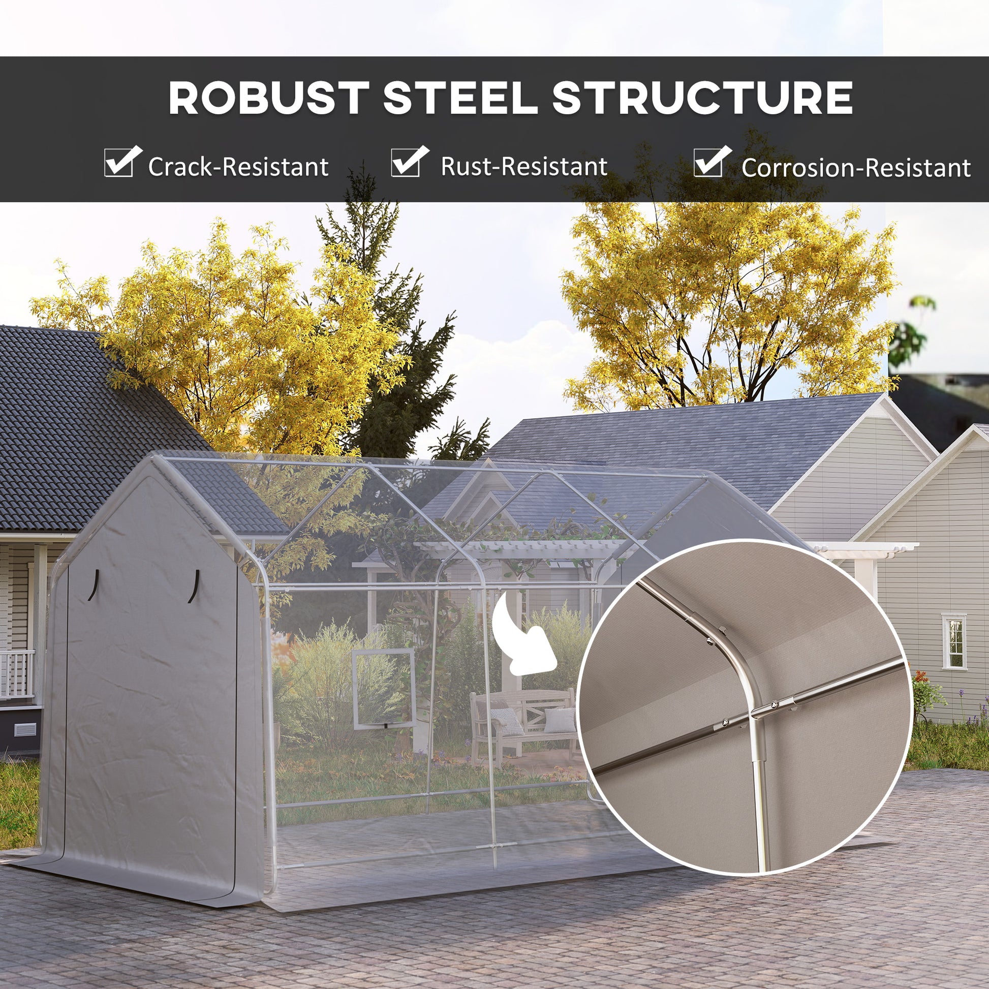 10 x 17 ft Heavy Duty Carport Portable Garage - Grey-Patio & Garden > Wedding & Events Tents > Car Shelters-DECOROLALA
