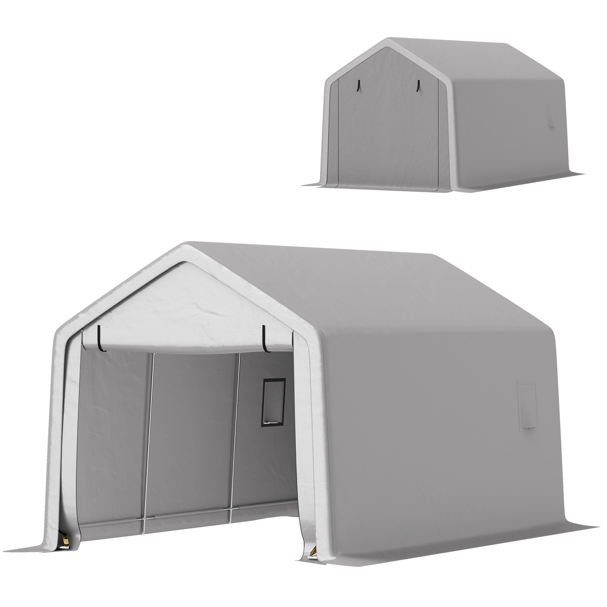 10 x 17 ft Heavy Duty Carport Portable Garage - Grey-Patio & Garden > Wedding & Events Tents > Car Shelters-DECOROLALA