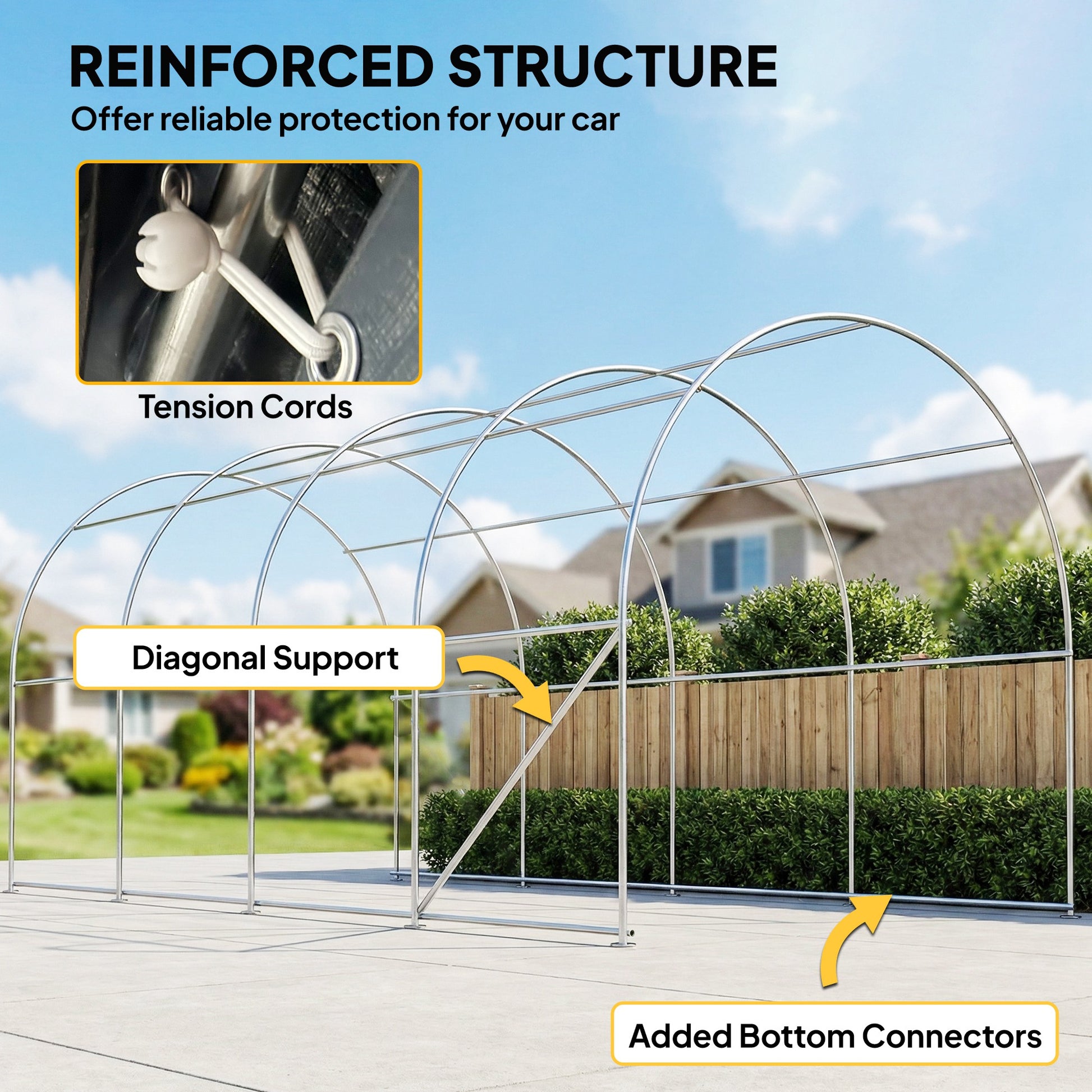10' x 19' Heavy Duty Carport Portable Garage - Dark Grey-Patio & Garden > Wedding & Events Tents > Car Shelters-DECOROLALA