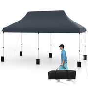 10 x 20 FT Pop up Canopy Tent Foldable Portable Outdoor Gazebo with Carry Bag-Black-Canopies-DECOROLALA