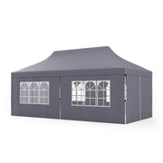 10 x 20 FT Pop up Canopy with 6 Sidewalls and Windows and Carrying Bag for Party Wedding Picnic-Gray-Canopies-DECOROLALA