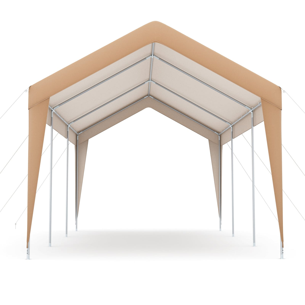 10 x 20 Feet Patio Heavy Duty All-Weather Carport-without Sidewall-Carports-DECOROLALA