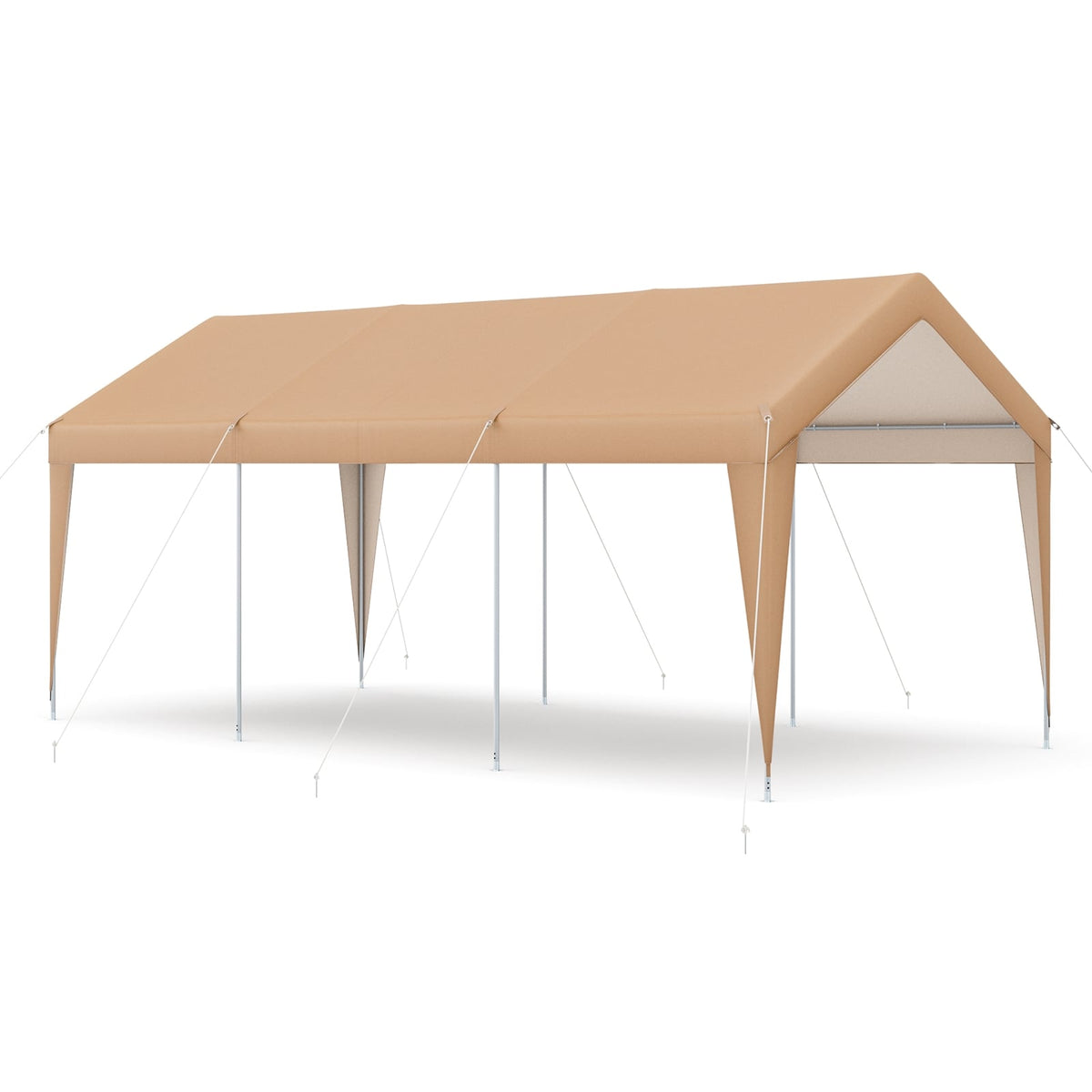 10 x 20 Feet Patio Heavy Duty All-Weather Carport-without Sidewall-Carports-DECOROLALA