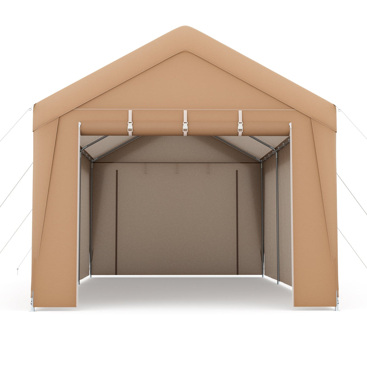 10 x 20 Feet Portable Garage Tent Carport with Galvanized Steel Frame-with Sidewall-Carports-DECOROLALA