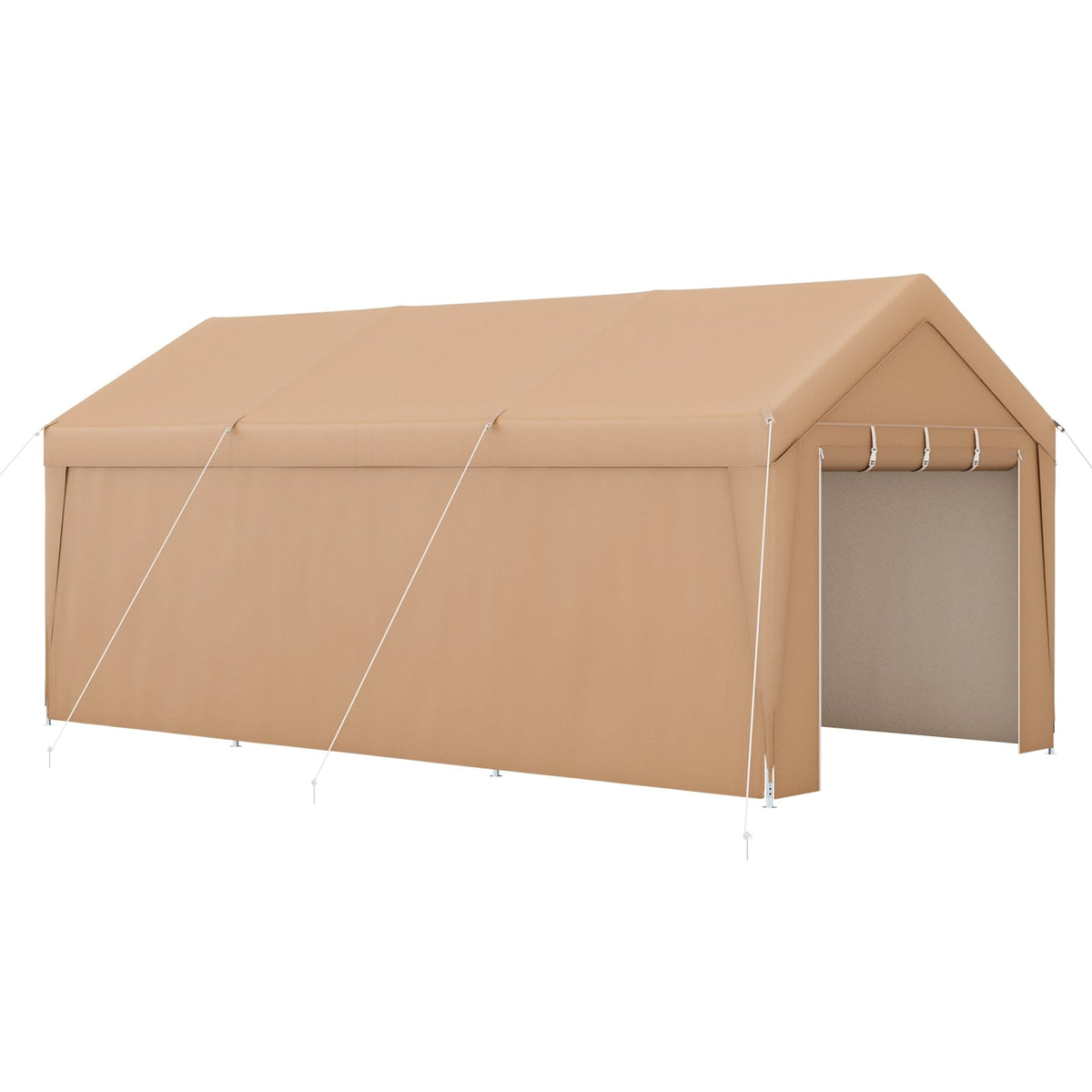 10 x 20 Feet Portable Garage Tent Carport with Galvanized Steel Frame-with Sidewall-Carports-DECOROLALA