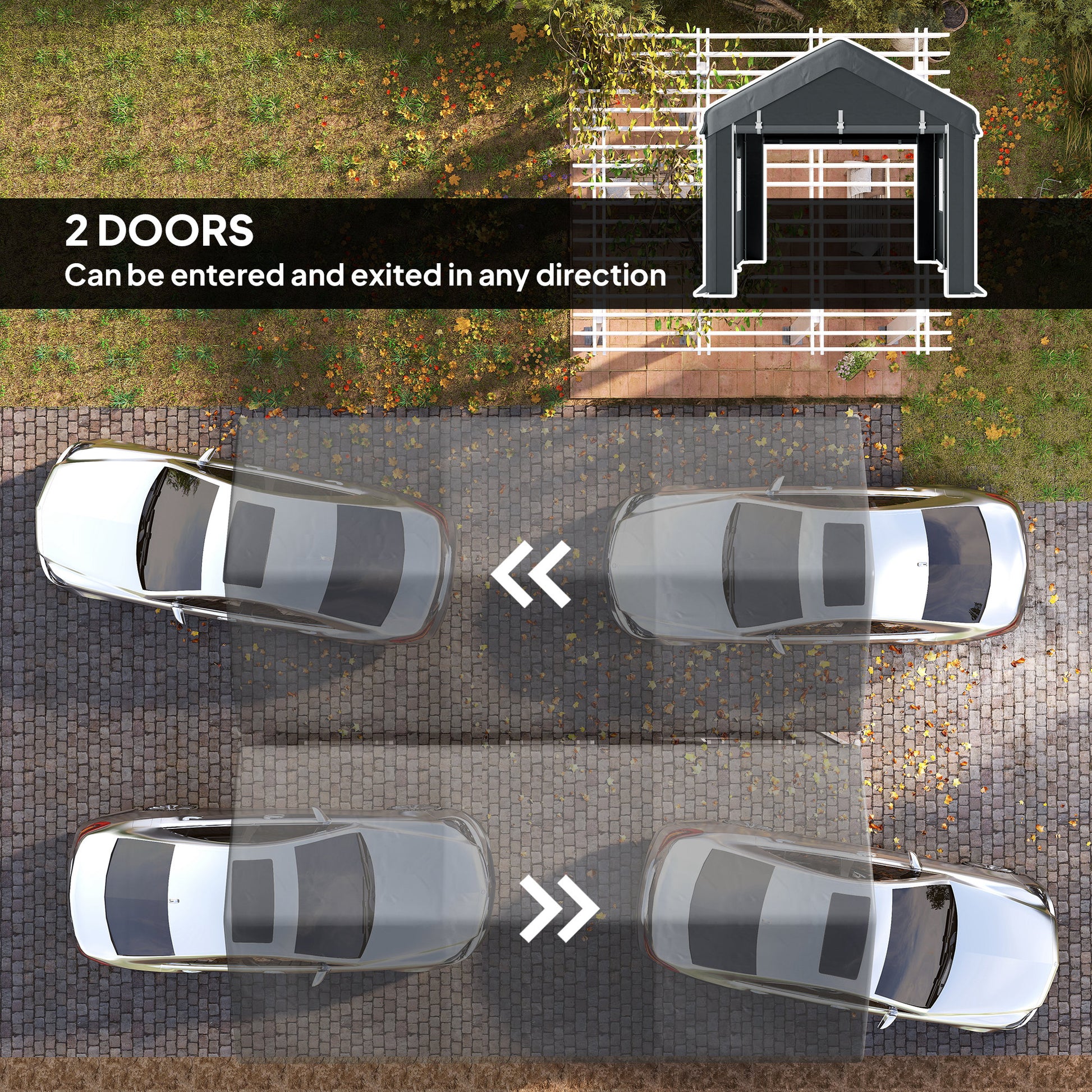 10' x 20' Heavy Duty Carport Portable Garage - Dark Grey-Patio & Garden > Wedding & Events Tents > Car Shelters-DECOROLALA