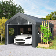 10' x 20' Heavy Duty Carport Portable Garage - Dark Grey-Patio & Garden > Wedding & Events Tents > Car Shelters-DECOROLALA