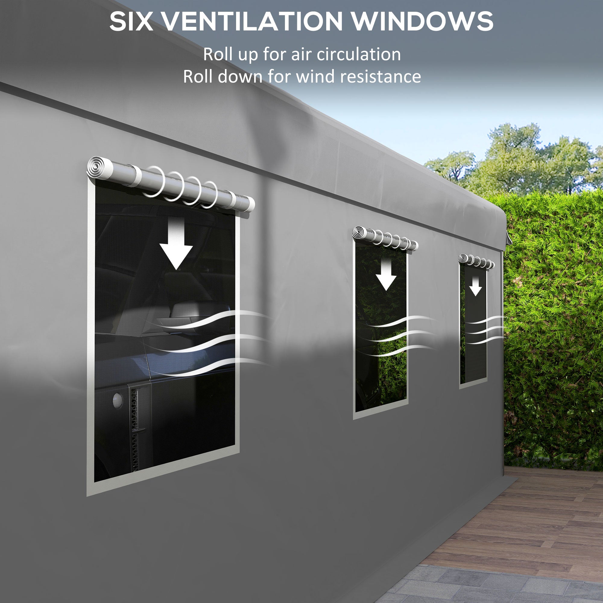 10' x 20' Heavy Duty Carport Portable Garage Light Grey-Patio & Garden > Wedding & Events Tents > Car Shelters-DECOROLALA