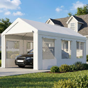 10' x 20' Heavy Duty Carport - White Portable Garage Tent-Patio & Garden > Wedding & Events Tents > Car Shelters-DECOROLALA